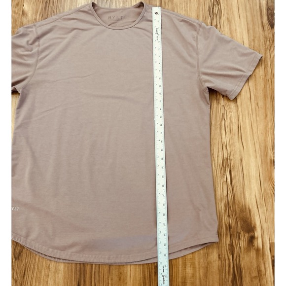 BYLT Drop Cut Lux T Shirt Mens 2XL Dusty Pink Stretch Basics Gym Training XXL - Picture 6 of 7